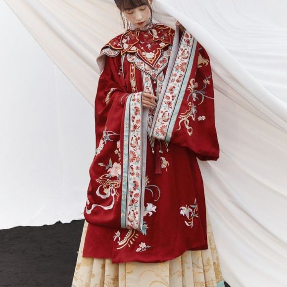 Floral Embroidered Maxi Gown Pearl | Women Traditional Wedding Prom Dress - Picture 3 of 11